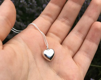 Heart Pendant Necklace Sterling Silver