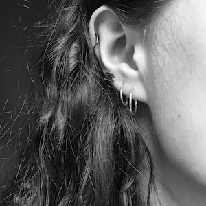 Half Hoop Earrings Sterling Silver