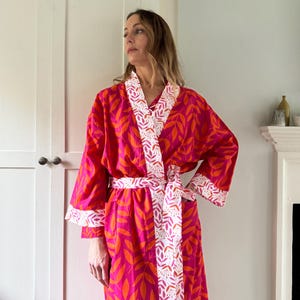 liberty silk dressing gown Pink Floral Silk Liberty Print Dressing Gown  pearllowe