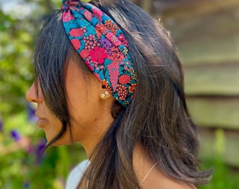 NEW Fuchsia Ciara Headscarf Bandana Made with Liberty Fabric LS109