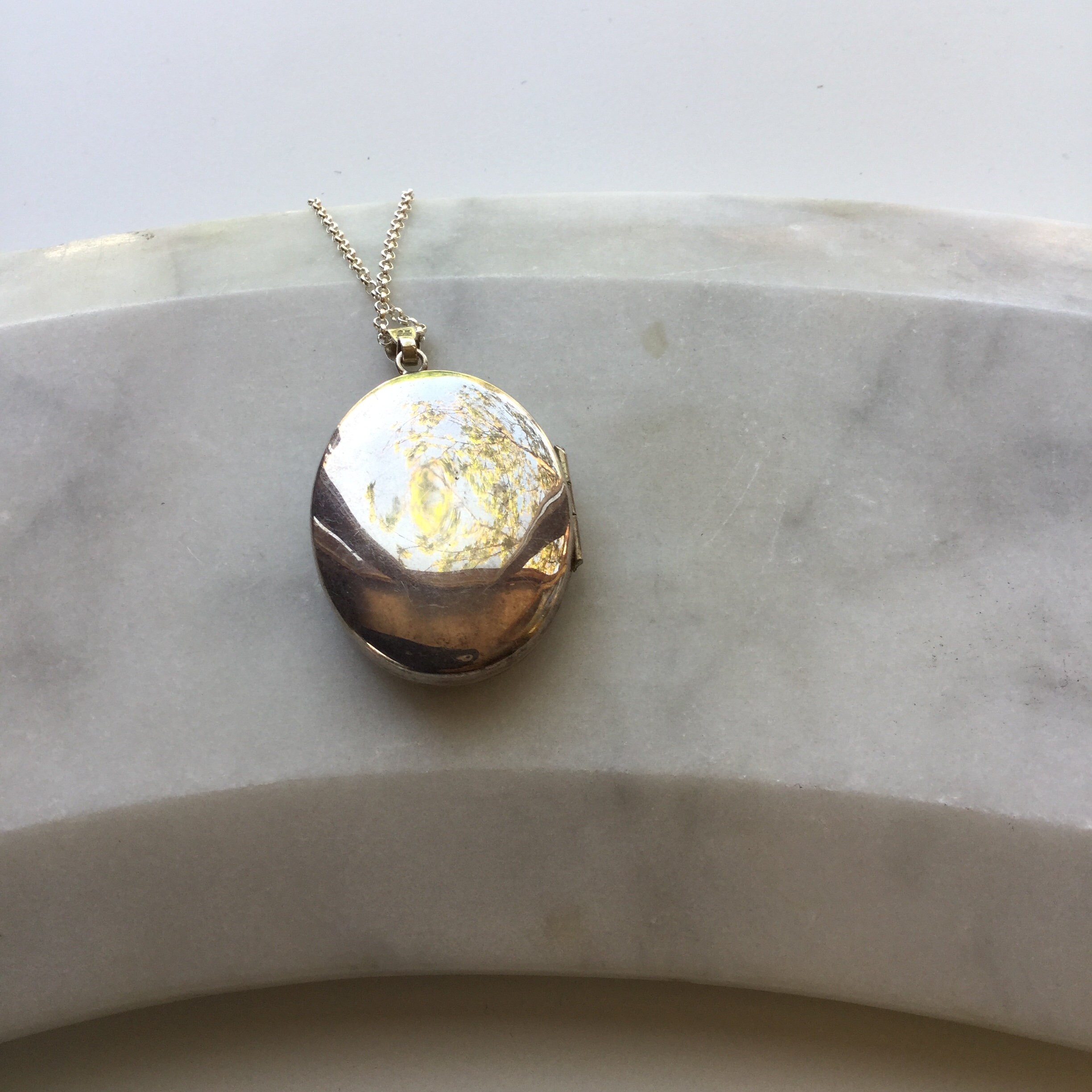 Vintage 925 Silver Heart Locket Pendant Necklace | CORNER