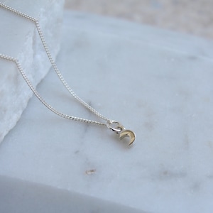 Mini Moon Charm Necklace Sterling Silver