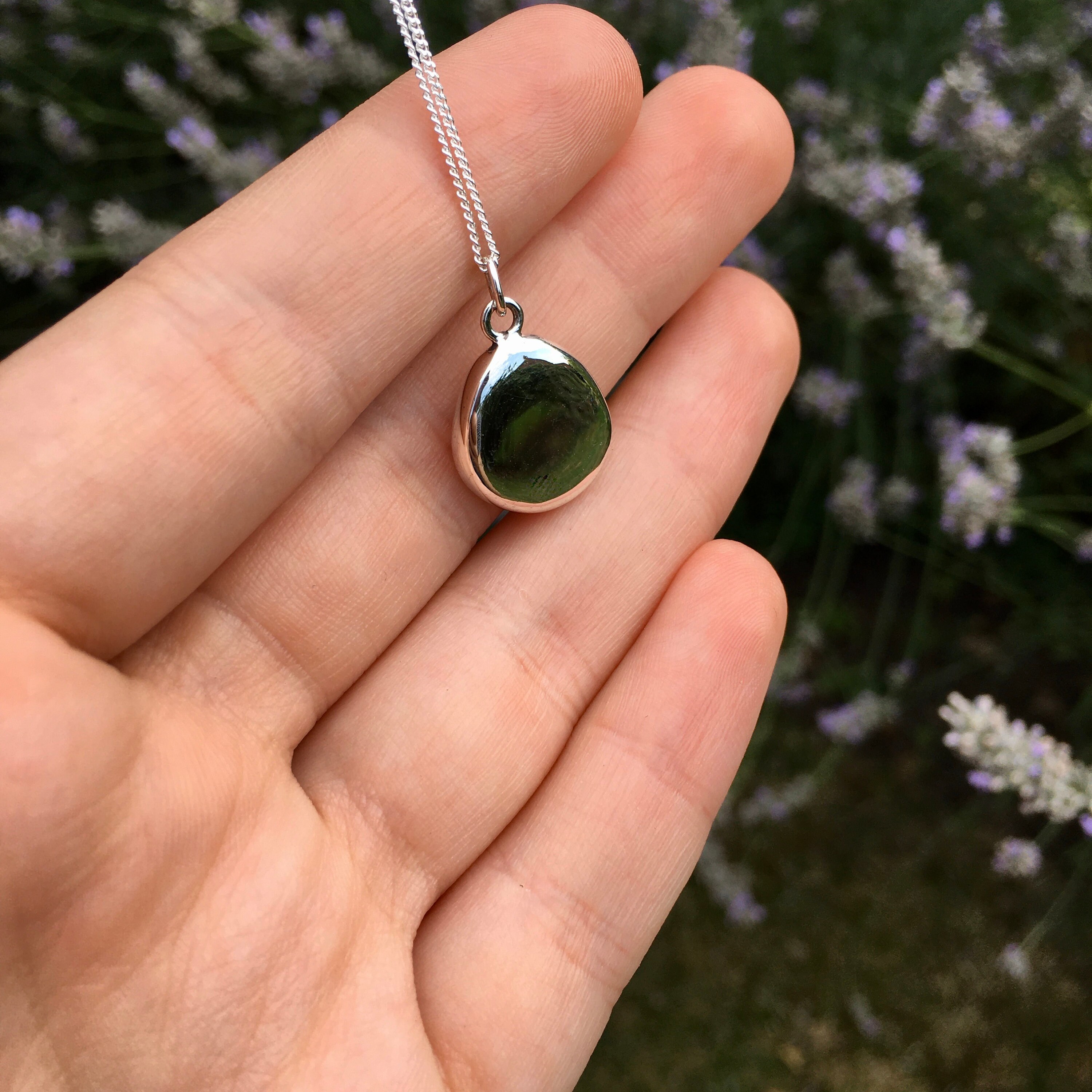 Blob Pendant Necklace Sterling Silver 