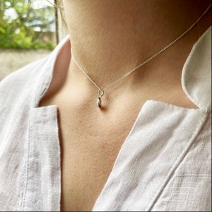 Tiny Penguin Charm Necklace Sterling Silver