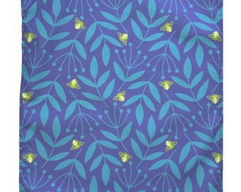 Foliage & Bee Blue/Lime Tea Towel 100% Cotton Dishtowel Kitchen Towel Mother's Day Gift TT014