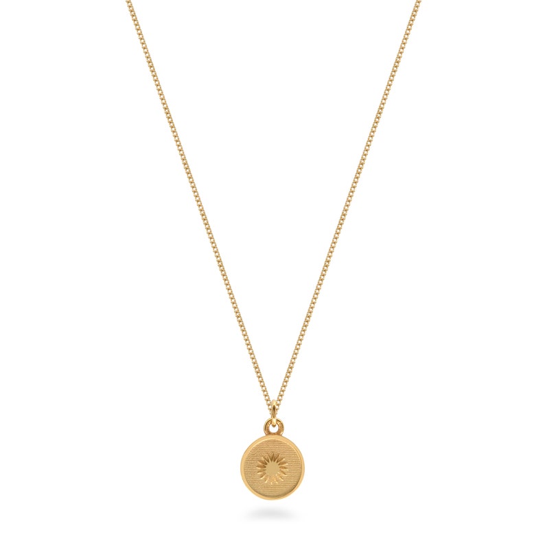 Small Sun Medallion Necklace Gold Vermeil - Etsy