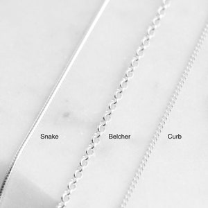Sterling Silver Chain Necklace : Curb 16, 18, 20, 24, Simple Silver Chain image 3