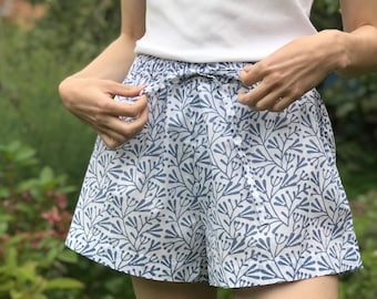 Blå Bud Sovshorts, Pyjamasshorts i bomull, Pyjamassovkläder Brudfest Bröllop Semesterkläder, Högtidskläder Vår Sommar S M L SH104