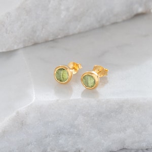 Ohrstecker August: Peridot & Vermeil-Gold