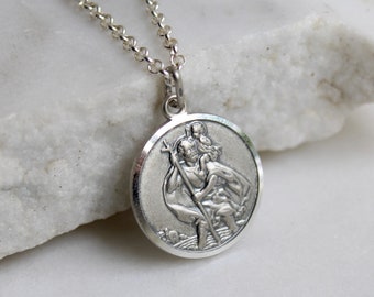 St. Christopher Necklace Sterling Silver