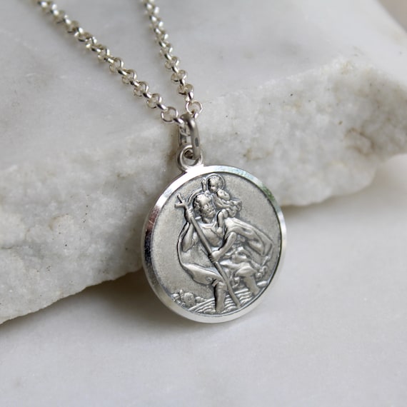 Etsy st christopher necklace best sale