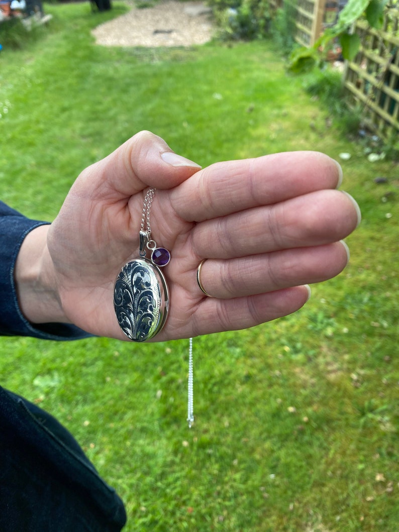 Extra Large Solid Silver Locket Personalised Engraved - Etsy UK