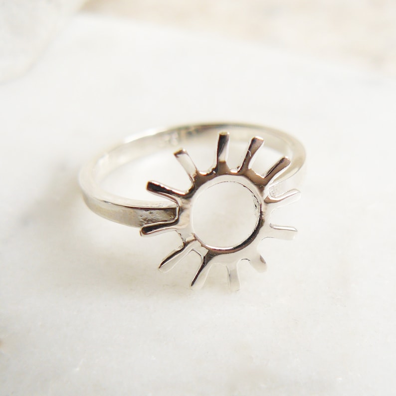 Sun Charm Ring Sterling Silver