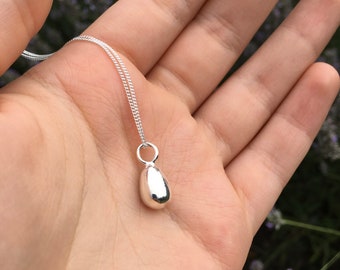 Egg Pendant Necklace Sterling Silver