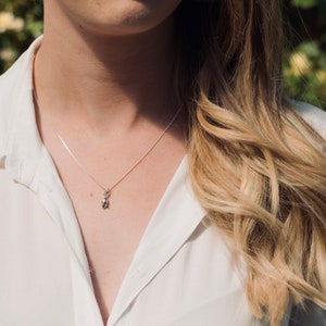 Tiny Mouse Charm Necklace Sterling Silver