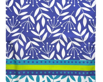 Summer Border Blue/Lime Tea Towel 100% Cotton Dishtowel Kitchen Towel Mother's Day Gift TT013