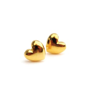 Herz Ohrstecker Gold Vermeil