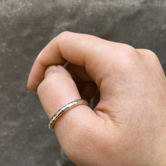 Hammered Thumb Ring Sterling Silver Etsy