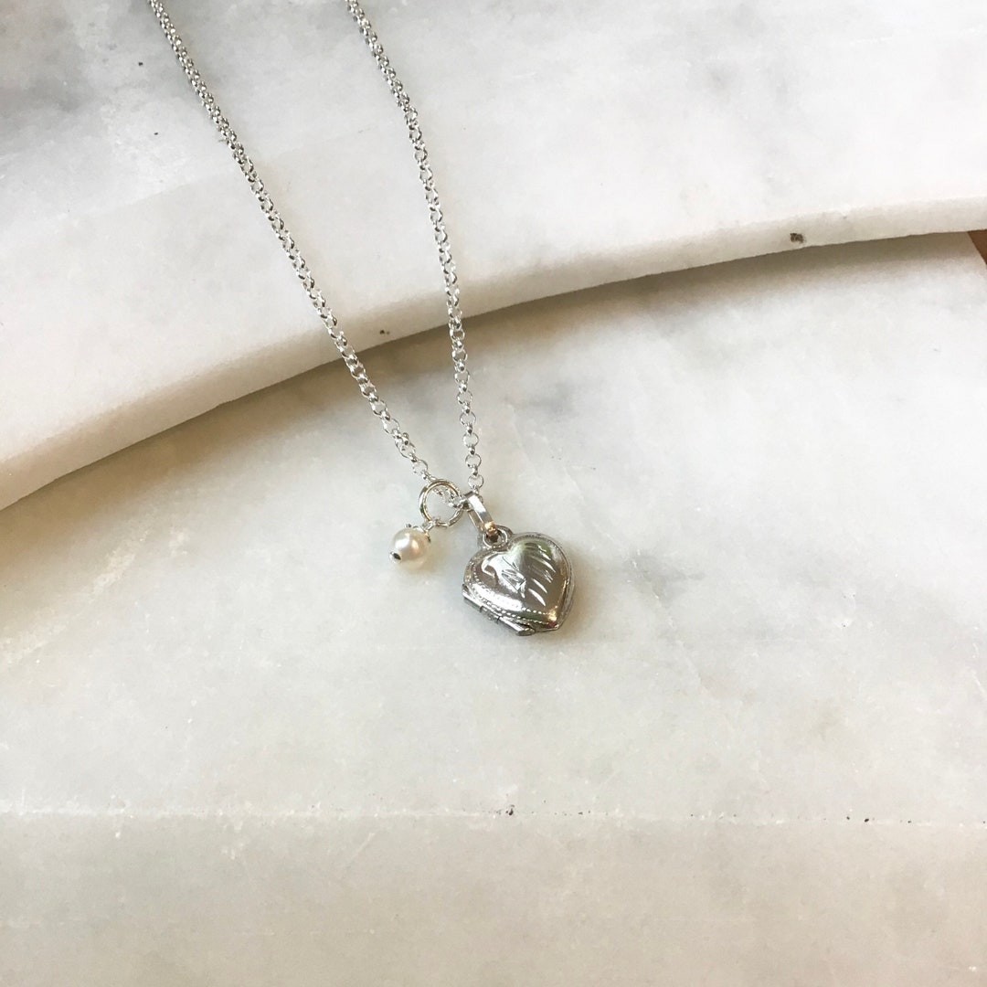 K10 ネックレス PEARL IN THE HEART NECKLACE South Sea Pearl & Diamond 9mm Heart Shaped Pendant