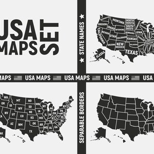 United States Map, USA map with state names. USA Poster map, USA map svg.
