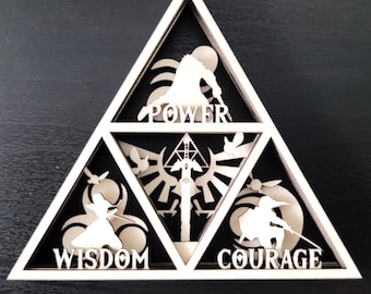 The Legend of Zelda Triforce Shadow Box (Vector AI, PNG, SVG Laser Cutter File)
