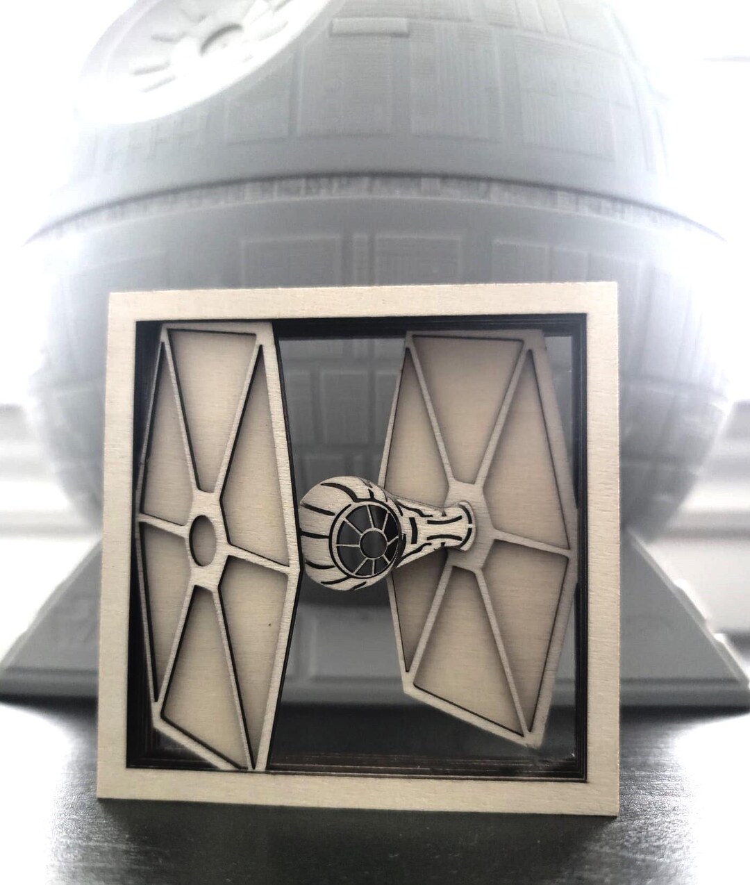 Triangle Space Force Shadow Box Star Wars Tie Fighter Shadow Box (vector AI, PNG, SVG Laser Cutter File ...