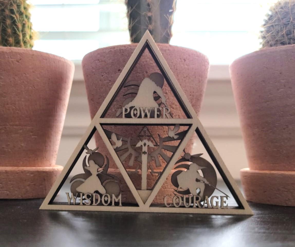 Triangle Space Force Shadow Box The Legend of Zelda Triforce Shadow Box (vector AI, PNG, SVG Laser ...