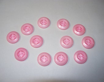 12 Buttons, Vintage Buttons, Pink Buttons, Two Hole Buttons, Lot 2293