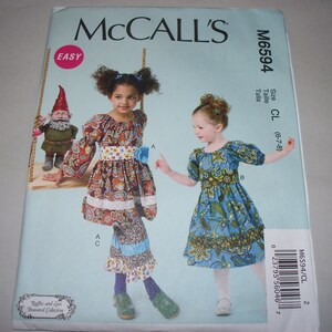 New Pattern, McCall&#39;s Pattern, Girls&#39; Clothing Pattern, M6594, (CL) 6-7-8
