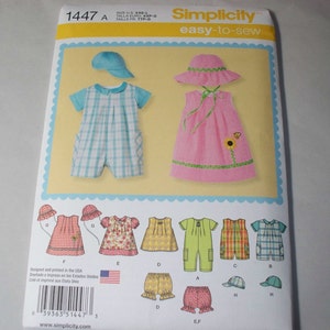 New Pattern, Simplicity Pattern, Baby Clothes Pattern, 1447