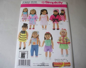 New Simplicity 18" Doll Clothing Pattern, 2302 (Free US Shipping)