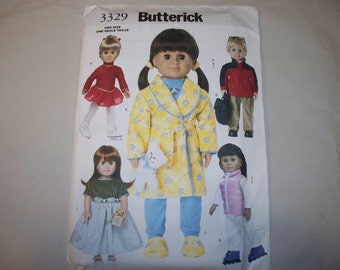 New Pattern,  Butterick Pattern, 18" Doll Clothes Pattern, 3329