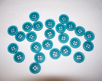 25 Buttons, Vintage Buttons, Blue  Buttons,  Four Hole Buttons, Shirt Buttons, Lot 2551