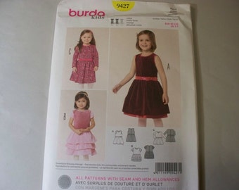 New Pattern, Burda Pattern, Girls' Dress Pattern, Kids Clothes Pattern, 9427, (2-7)