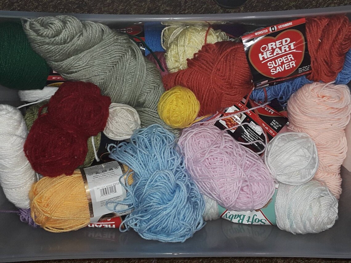 Yarn Grab Bag Mystery Yarn Assortment at Least 1.25 Pounds Etsy