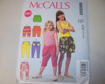 New Pattern, McCall's Pattern, Girls' Clothing  Pattern, Kids Clothes, M6950, CCE (3-4-5-6)