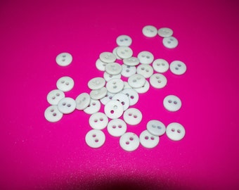 40 Small, Gray,  Two Hole Buttons  Lot 2647 (Free US Shipping)