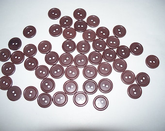 50 Buttons,  Brown Buttons, Two Hole Buttons, Vintage Buttons, Lot  2185