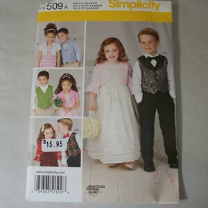 New Pattern, Simplicity Pattern, Childs&#39;  Vest and Bolero Pattern, 1509