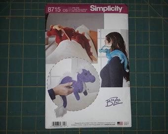 New Pattern, Simplicity Pattern, Stuffed Dragon Pattern, 8715