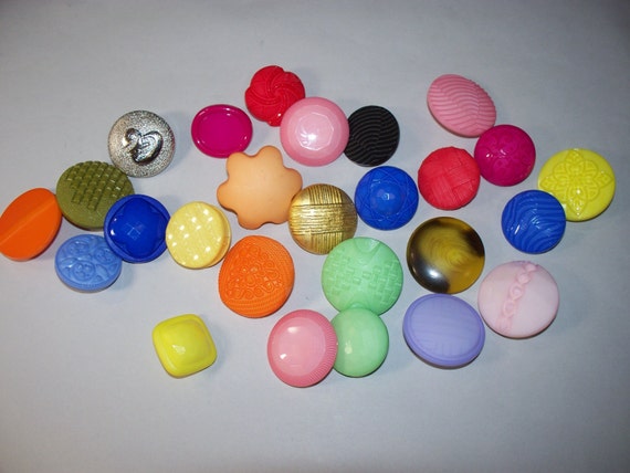 25 Buttons Large Buttons Colorful Buttons Shank Buttons | Etsy