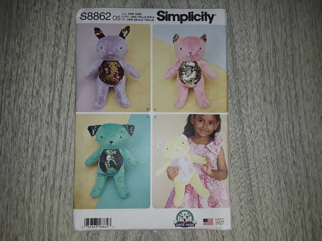 New Pattern, Simplicity Pattern, Stuffed Animal Pattern, S8862 - Etsy