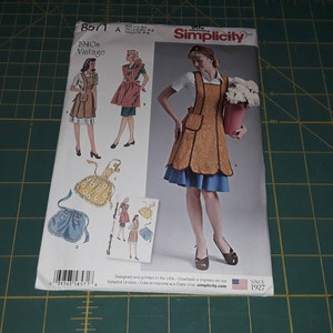 New Pattern, Simplicity Pattern, Vintage Style Apron Pattern, 8571