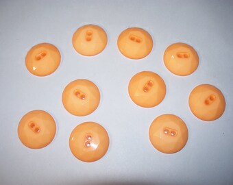 10 Buttons, Orange Buttons, Two Hole Buttons, Lot 2364