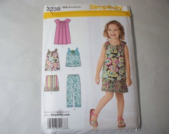 New Pattern, Simplicity Pattern, Girl's Clothing Pattern, Kids Clothes, 2238 (3, 4, 5, 6, 7, 8)