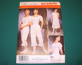 New Pattern, Simplicity Pattern, Vintage Style  Pattern, Authentic Civil War Undergarments Pattern, 1139, (HH) Size 6-8-10-12