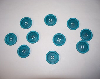 10 Buttons, Vintage Buttons, Large Buttons, Blue  Buttons, Four Hole Buttons, Lot 2529