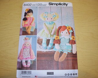 New Pattern, Simplicity Pattern, Stuffed Doll Pattern, 8402