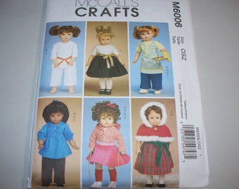 New McCall's 18" Doll Clothing Pattern, M6006 (Free US Shipping)