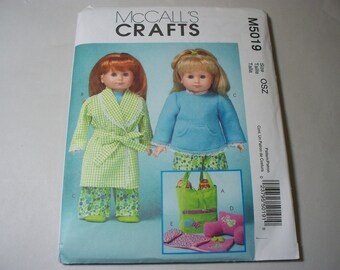 New Pattern, McCall's Pattern, 18" Doll Clothing Pattern, Doll Accessories Pattern, M5019